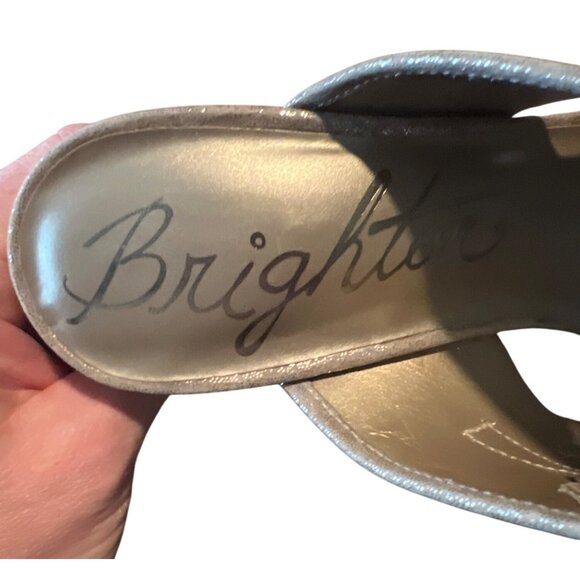 Brighton Revue "Catch The Moon" slip-on heels 8M Open-Toe Heels - Picture 5 of 7